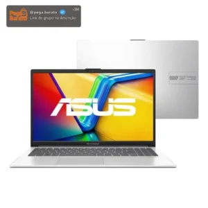 Notebook ASUS Vivobook Go 15, Intel Core i3 N305, 8GB RAM, 512GB SSD, Windows 11 Home, Tela NanoEdge 15,6" FHD, Cool Silver - E1504GA-NJ435W - Imagem 1