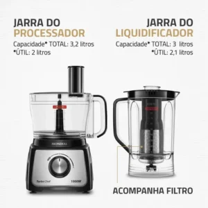 Multiprocessador Turbo Chef 5 em 1 Mondial 1000W MPN-01-B - Imagem 5