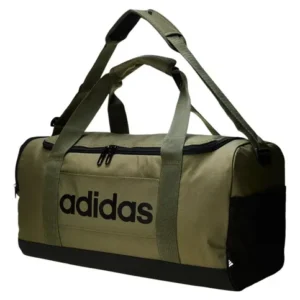 Mala Duffel Pequena Linear Feminino E Masculino adidas Cor Olive Strata / Black Desenho do tecido Liso - Imagem 6