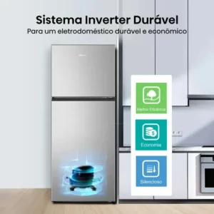 Geladeira Hisense Duplex Inox 381L Inverter Frost Free RT3N375 220V - Imagem 8