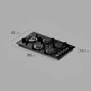 Cooktop 5 Bocas a Gás Electrolux Mesa Vidro Expert ChamaPrecisa e Grade Ferro Fundido (KE5GW) - Bivolt - Imagem 3