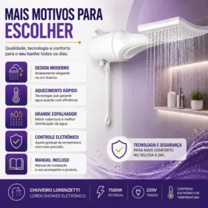 Chuveiro Eletrônico Loren Shower Lorenzetti - Imagem 5