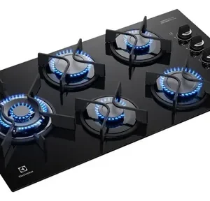 Cooktop 5 Bocas a Gás Electrolux Mesa Vidro Expert ChamaPrecisa e Grade Ferro Fundido (KE5GW) - Bivolt - Imagem 5