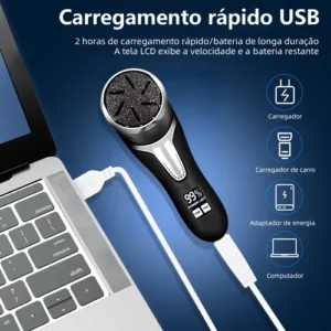 Lixador Para Pés Elétrico Completo Removedor Rachadura Calos - Imagem 8