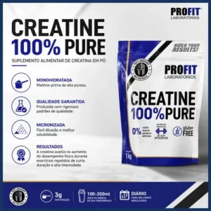Suplemento en pó ProFit Laboratórios Creatina Pura Creatina de Creatine Power x 1kg - Imagem 8