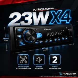 Som Automotivo Radio Pioneer Bluetooth Usb Lançamento Mp3 - Imagem 7