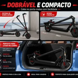 Patinete Elétrico Com Amortecedor E App Gps Bateria Dobrável - Imagem 6