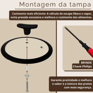 Frigideira Antiaderente Cerâmica 20cm Aristus Tampa Com Borda De Silicone Cabo Antitérmico Compatível Com Fogão A Gás E Indução Revestimento Premium Linha Luxury Induction - All Black - Imagem 7