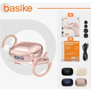 Basike Fone De Ouvido Bluetooth 6.0 Esportivo Sem Fio Gancho Intra-auricular,estéreo,Com display Led, Tws, Ipx5, Enc, Suporta Chamadas De Voz, Compatível Android E Ios, Cor Preto - Imagem 11