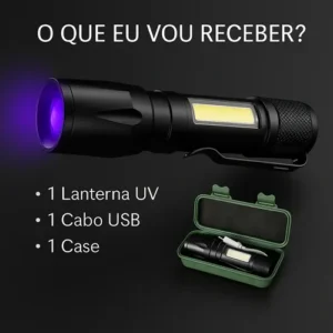 Lanterna Uv Led Luz Negra Roxa Ultravioleta Detecta Escorpião Nota Falsa Dinheiro Inseto Seca Unha Resina Máscara Bateria Recarregável Usb Portátil Potente Mini - APFER - Imagem 9