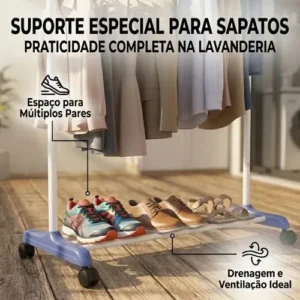 Varal de Chão Retrátil Swave com 3 Andares Dobrável para Roupas - Imagem 8