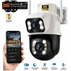 Câmera de Segurança Wi-Fi iCSee/Yoosee A28B 4K Dupla Lente Visão Noturna Colorida Full Hd Externa Prova D'água Ip66 Sensor Movimento Woosh - Imagem 1