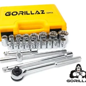 Jogo De Soquete 1/2 Pol Catraca Reversível 22 Peças Com Maleta Grz-22p Gorillaz - Imagem 5