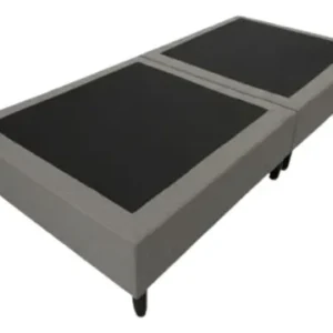 Base Cama Box Solteiro Dobrável Compacta Em Suede No Cinza - Imagem 4