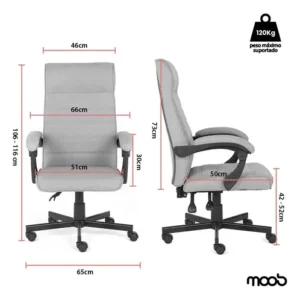 Cadeira De Escritório Moob Moob Cinza - Imagem 4