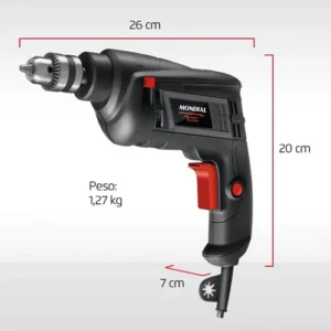 Furadeira De Impacto Fi-09 Mondial Preto 550w - Imagem 3