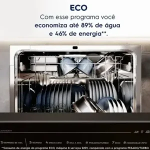 Lava-Louça Electrolux 8 Serviços Inox com Programa Lava & Seca 50 minutos LS08E Display Digital - Imagem 9