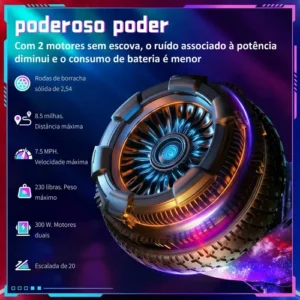 Hoverboard Skate Elétrico Roxo 6,5 Polegadas Bluetooth Cores - Imagem 8