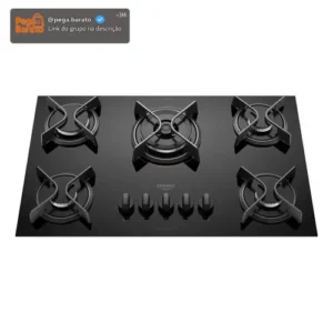 Cooktop 5 Bocas Dako Supreme Com Tripla Chama Preto Bivolt Preto - Imagem 1