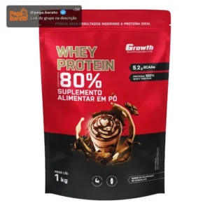Whey Protein Concentrado 1kg Growth Supplements - Milkshake de Chocolate - Imagem 1