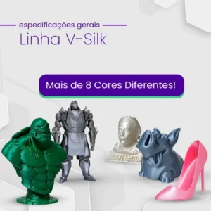 Filamento Pla Dourado V-silk 1kg Impressão Peças 3d Nacional - Imagem 3
