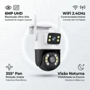 Camera Segurança Externa Lente Dupla Rastreamento Zoom A28b Cor Branco iCSee - Imagem 6
