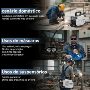 Máquina Inversora Solda Portatil Mma Eletrodo 220v Acessório - Imagem 5