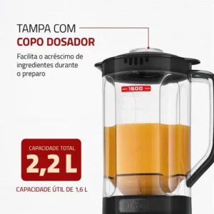 Liquidificador Pratic Turbo, Mondial, 550W - L-98-B - Imagem 5
