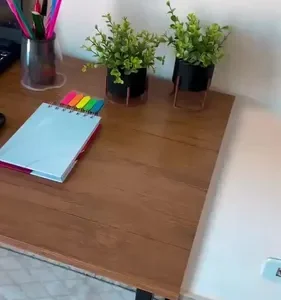 Escrivaninha Industrial 110cm Mesa Estudo Aparador Pés Aço - Imagem 9