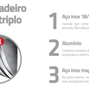Panela De Pressão 4.5l Inox Fundo Triplo Brava Tramontina Cor Prateado - Imagem 8