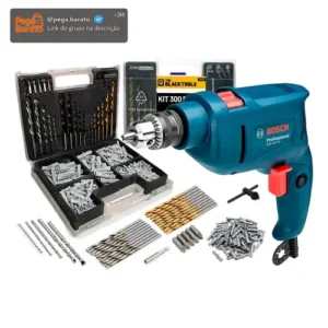 Furadeira De Impacto Bosch GSB 450 RE 450W 10mm Com Brocas e Buchas - Imagem 1