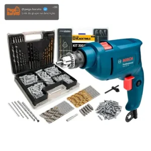 Furadeira De Impacto Bosch GSB 450 RE 450W 10mm Com Brocas e Buchas - Imagem 1