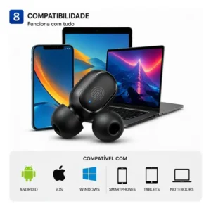 Fone De Ouvido Bluetooth 5.0 Sem Fio - Imagem 9