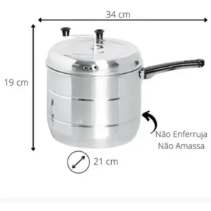 Pipoqueira 4,5l Aluminio Polido Utensilios Cozinha Pipoca - Imagem 2