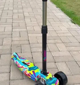 Patinete Scooter Dobrável Com Led Freio Bv0011 Mega Compras Azul - Imagem 10