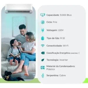 Ar-condicionado Electrolux Split Inverter 9.000 Btus Color Adapt Wi-Fi Só Frio Cor Branco - Imagem 10
