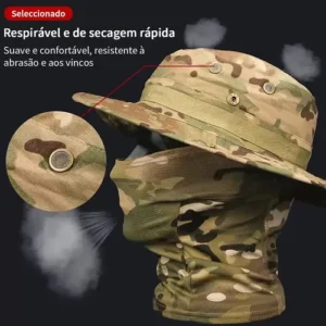 Kit Chapéu Boonie Balaclava Uv Dobrável Pesca Moto Camping - Imagem 3