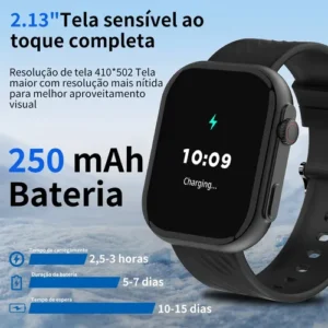 Smartwatch PEJE ZW03 Tela AMOLED 2.13" 2 Pulseiras À Prova d'Água Bluetooth Chamadas 120+ Modos Esportivos Masculino Feminino Android iOS - Imagem 4
