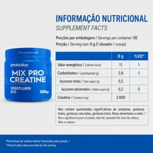 Creatina Probiotica Mix Pro Creatine 300g - Imagem 5