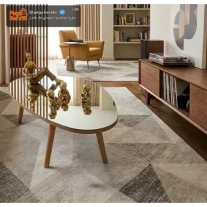 Mesa Centro Sala Orgânica Espelhada Paris Mirror Pequena Prateado - Imagem 1