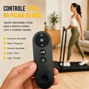 Esteira Ergométrica Elétrica Dobrável Com Painel LCD Controle Remoto Para Caminhada Casa Academia Preta - Imagem 6