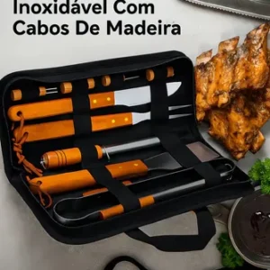 Kit Churrasco 360 De Aço Inoxidável Com 10 Peças - Imagem 4