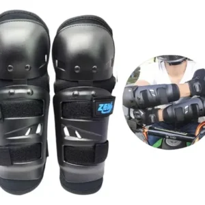 Kit de Proteção Moto 4 Peças Joelheira Cotoveleira Esportiva Preta Articulada - Imagem 3