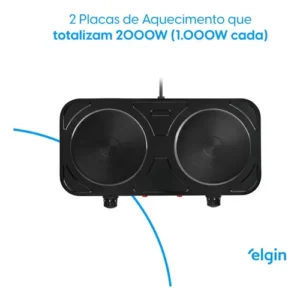 Fogão Cooktop Elétrico Elgin 2 Bocas Preto - Imagem 6