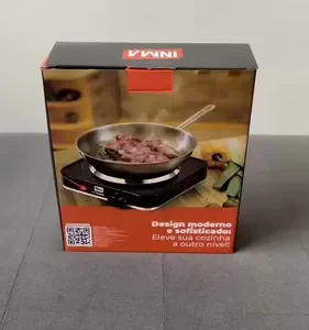 Fogão Elétrico de Mesa INMA 1 Boca para Viagem e Camping 1000W Preto - Imagem 2