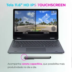 Notebook 2 em 1 Positivo Duo C8128E Intel Celeron N4500 Windows 11 Home 8GB RAM 128GB eMMC 11” LED HD IPS – Cinza - Imagem 7