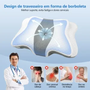 Travesseiro Nasa Cervical Ortopédico Coluna Inteligente Ergonômico Alivio Dores Sono Relax - Imagem 3