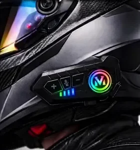 Fone De Ouvido Para Capacete Intercomunicador Bluetooth Headset Rgb Sem Fio Música GPS Chamadas Handsfree Alta Potência Woosh - Imagem 2