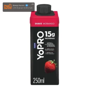 YoPRO Bebida Láctea UHT Morango 15g de proteínas 250ml - Imagem 1
