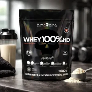 Whey 100% Hd Refil Black Skull 900g Wpc Wpi E Wph Sabor Baunilha - Imagem 4